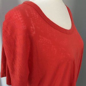 Kersh Red Semi-sheer Snake Skin Print Red Top - L